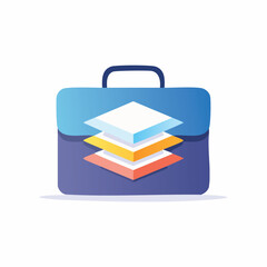 Colorful Briefcase Icon with Layered Graphic Design