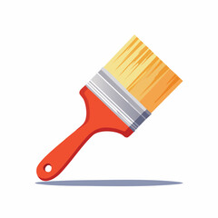 Vector Illustration of a Red and Yellow Paintbrush