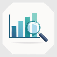 Analyzing Business Growth with Magnifying Glass and Chart