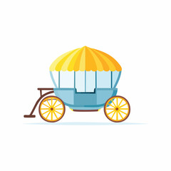 Cartoon Illustration of a Classic Horse-Drawn Carriage