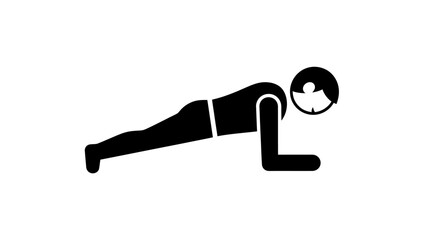 Silhouette of a person performing a plank exercise on forearms.