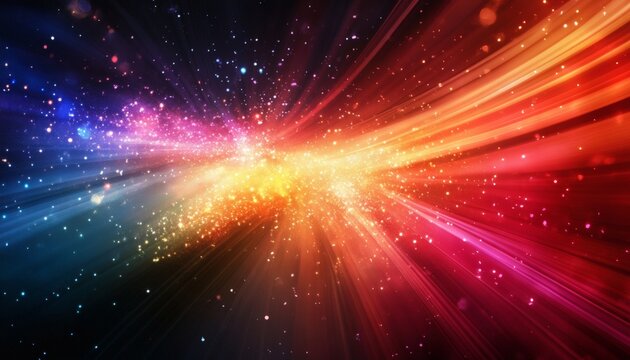 Abstract colorful burst of light and energy