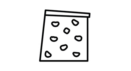 Simple Line Drawing of a Climbing Wall with Handholds.