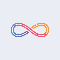 Colorful Gradient Infinity Symbol on Light Background
