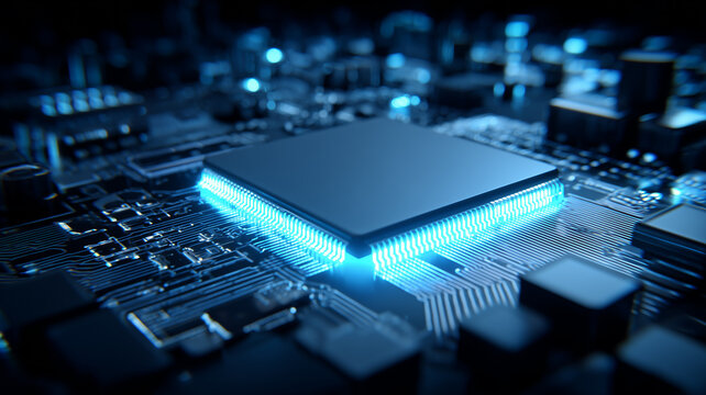 Central processing unit on motherboard representing data processing reliability and the backbone of digital systems and automation.
 - Powered by Adobe