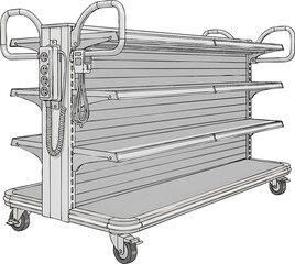 Mobile Shelving Cart for Storage and Transport.