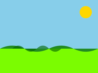 Obraz premium Meadow Vector Icon