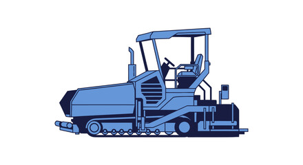 Naklejka premium Blue Asphalt Paver Machine for Road Construction.