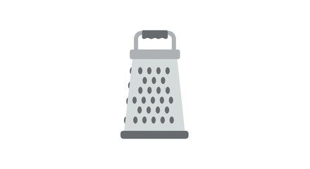 Flat Illustration of a Silver Metal Kitchen Grater.
