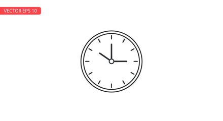 Simple Clock Face Illustration with Hour and Minute Hands Indicating Time.