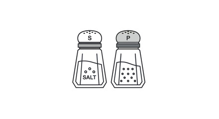 Salt and Pepper Shakers: Classic Kitchen Condiments Illustration.