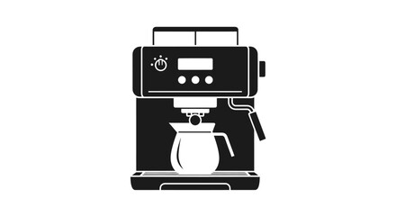 Fototapeta premium Black and White Espresso Machine with Jug and Display.