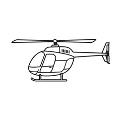 Military helicopter vector illustration icon for aviation and transportation design