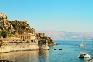 Panotamic view of Old Fortress Paleo Frourio and Saint George's