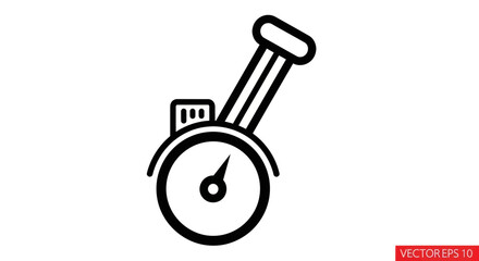 Simple Line Icon of a Tire Pressure Gauge. © wong