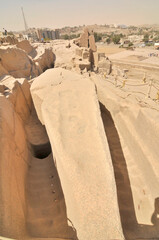 Unfinished obelisk  located in the northern region of the stone quarries of ancient Egypt in Aswan, Egypt.