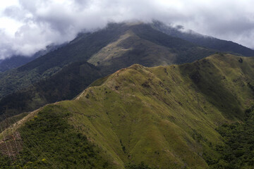 Hiking trails in the Estribo Duarte area, seen from the La Julia area northeast of Waraira Repano National Park
