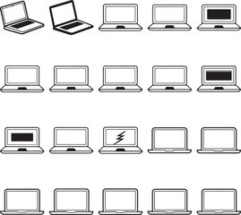 Laptop Outline Vector Pack &ndash; Scalable Icons