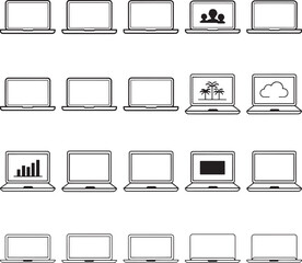 Laptop Silhouette Vector Pack for Mockups