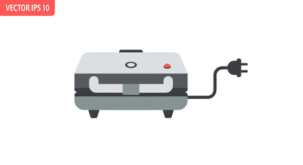 Electric Sandwich Maker with Handle and Power Cord.