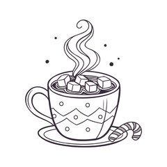 Cup of coffee with chocolate Vector illustration