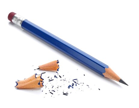 Blue Pencil with Shavings - A Tool for Writing and Drawing. - Powered by Adobe