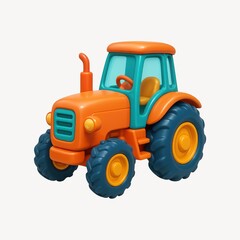 Obraz premium Colorful cartoon tractor illustration
