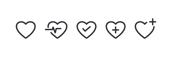 Heartbeat icon. Medical heart sings vector