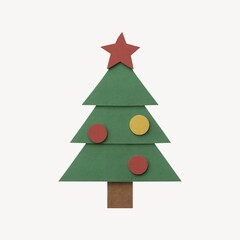 Fototapeta premium Minimalist paper Christmas tree design.