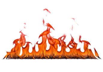 Fiery flames PNG isolated on transparent background, vibrant orange and red fire elements for graphic design and compositing projects
