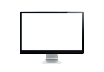 Modern computer monitor isolated PNG on transparent background, sleek display for graphic design and presentations