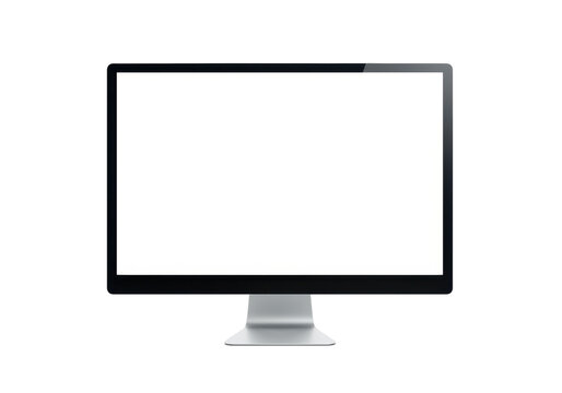Modern computer monitor isolated PNG on transparent background, sleek display for graphic design and presentations