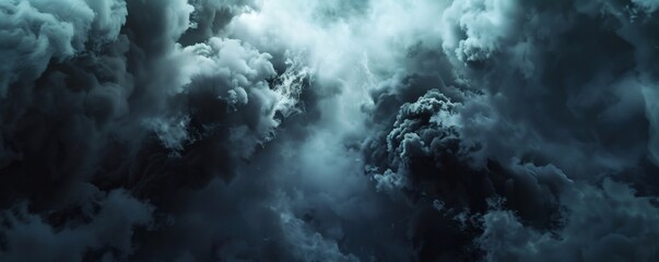 Dark and brooding storm clouds gather in the sky