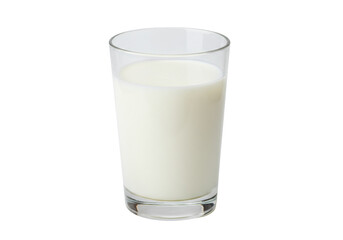 Glass of fresh milk isolated PNG on transparent background, nutritious dairy drink for healthy breakfast and calcium intake