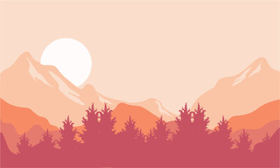 Minimalist mountain landscape...