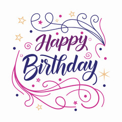 Fototapeta premium Happy Birthday to You modern artistic vector typography design featuring the phrase in a completely unique style
