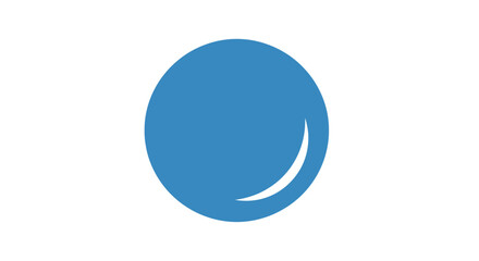 Simple Blue Sphere with White Crescent Detail.