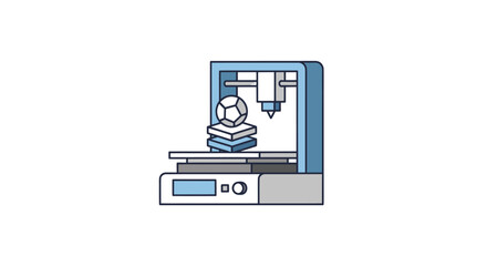 Modern 3D Printer Creating a Detailed Soccer Ball Model.