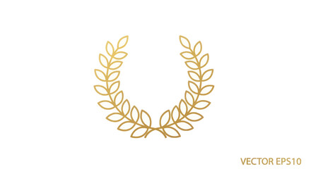 Elegant golden laurel wreath vector illustration for victory and achievement.