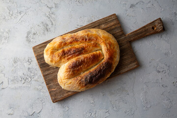 Turkish style meat stuffed filo dough borek served kol boregi.
