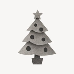 Fototapeta premium Minimalist glittery Christmas tree design.