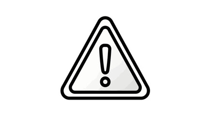 Black and White Warning Sign with Exclamation Point.