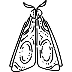 This artwork shows a detailed moth with intricate patterns in a minimalist linear style, making it unique