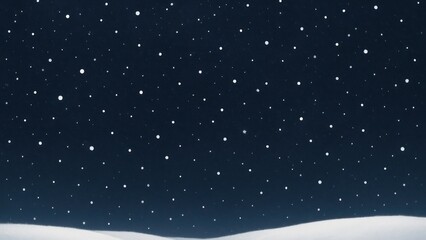 Fototapeta premium Peaceful snowy night sky illustration.