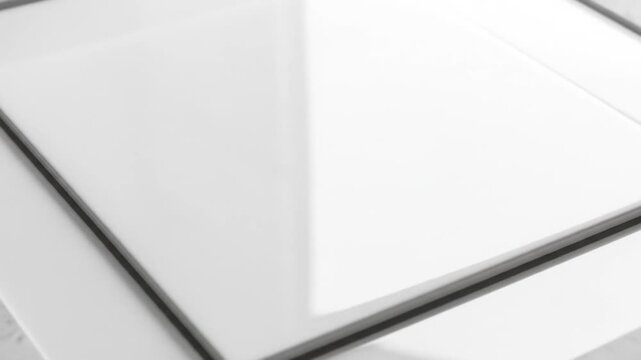 White, glossy tile with dark border