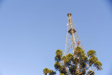 Telecommunication data transmission tower.