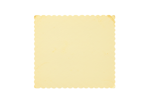 Vintage scalloped photo frame isolated PNG, retro paper border with aged texture for scrapbooking and design projects