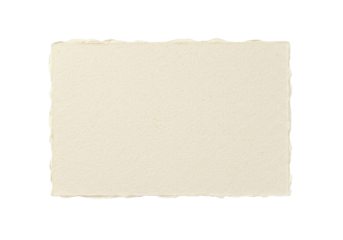 Rough handmade paper texture isolated PNG, natural off-white cardstock with deckle edges for graphic design and creative projects