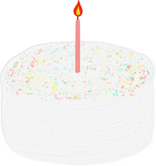 dreamy cake with candles (oil paint)