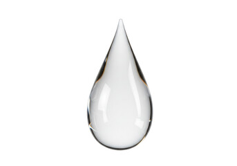 Clear water drop PNG isolated on transparent background, droplet of pure liquid for design and...